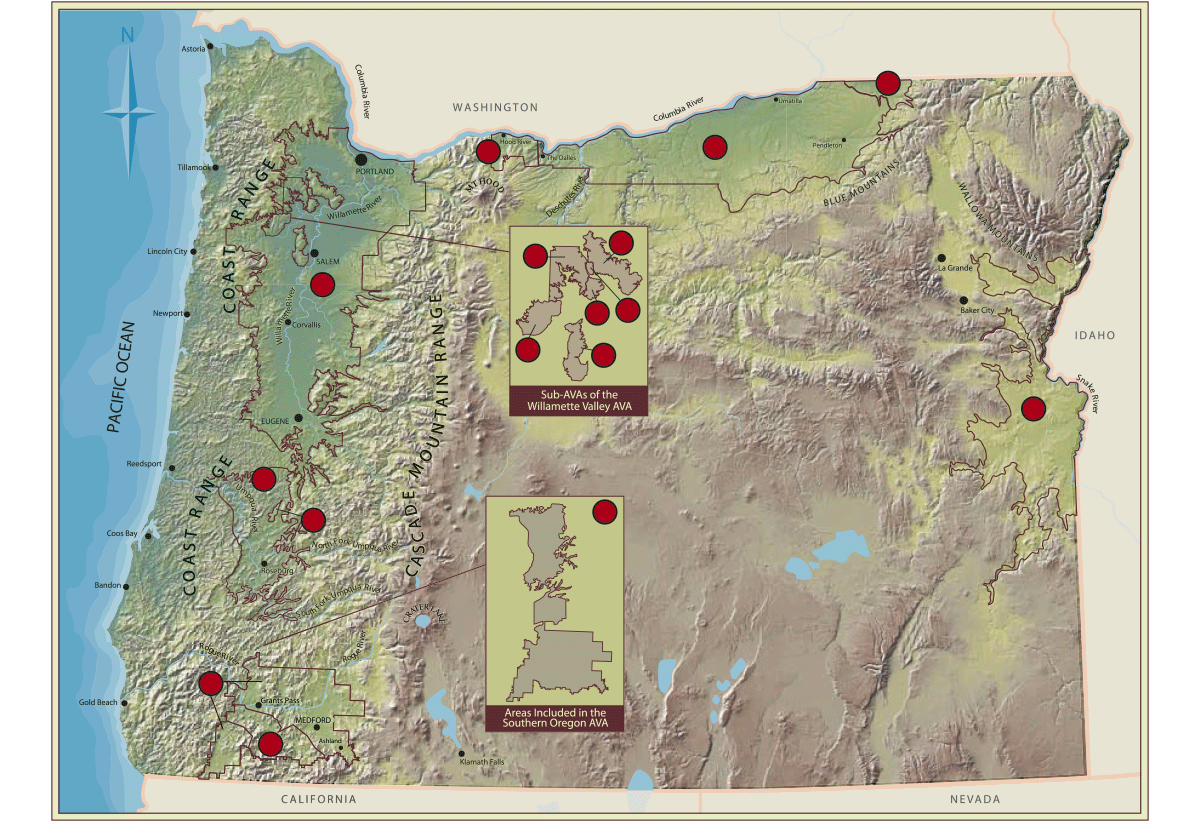 American Viticultural Areas of Oregon
