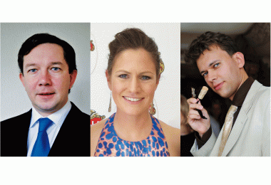 Roman Gazin, export manager, Baron Philippe de Rothschild; Elizabeth Schoen, regional sales manager, Europe Negociants International; Sergey Smolin, regional sales development manager, Eurowine