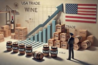 Bad time for new tariffs on the wine business (© Anja Zimmer/DALL_E, AI generated)