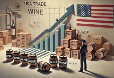 Bad time for new tariffs on the wine business (© Anja Zimmer/DALL_E, AI generated)