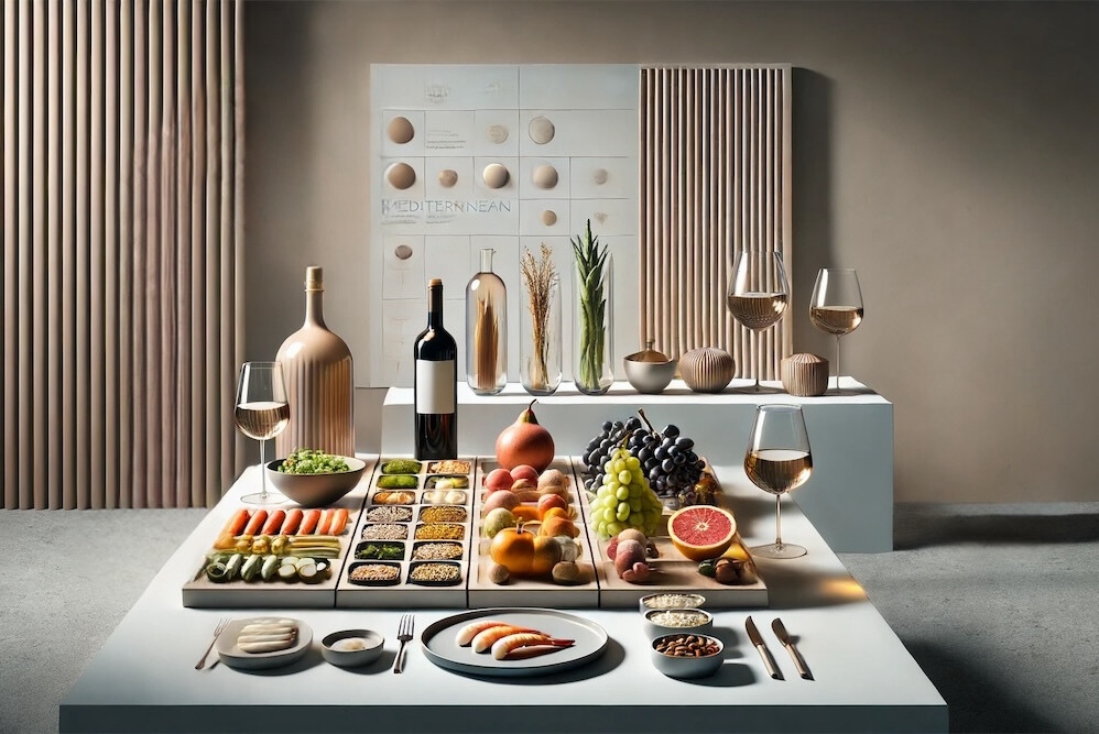 Mediterranean diet (Image: generated by AI, DALL-E)
