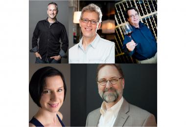 Joe Roberts, Eric Asimov, Dave McIntyre, Madeline Puckett, Doug Frost 