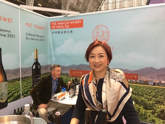 Lily Zhang of Fei Tswei at London Wine Fair