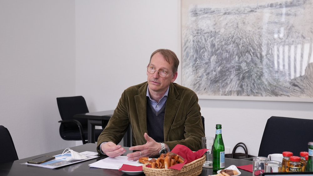 Michael Degen at Meininger Verlag (Photo: Ekaterina Seredenkova)