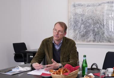 Michael Degen at Meininger Verlag (Photo: Ekaterina Seredenkova)