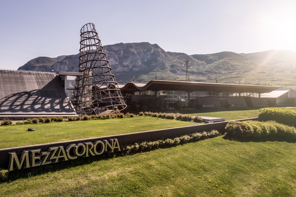 The wine cellar of Mezzacorona is surrounded by the picturesque Dolomites