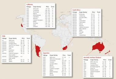Source: Ciatti Global Wine & Grape Brokers, Global Market Update, export prices in €/hl