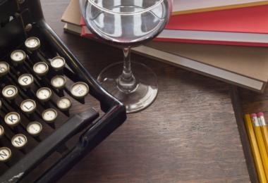 Wine writer at work