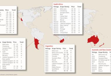 Source: Ciatti Global Wine & Grape Brokers, Global Market Update, Export prices in €/hl