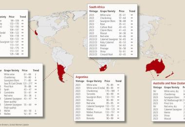 Source: Ciatti Global Wine & Grape Brokers, Global Market Update, Export prices in €/hl based on the exchange rates of October 18, 2023