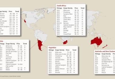 Source: Ciatti Global Wine & Grape Brokers, Global Market Update, export prices in €/hl