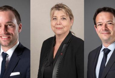 Nathalie Vranken appointed new CEO of Vranken-Pommery Monopole Group. Her deputies will be Julien Lonneux (left) and Clément Pierlot (right). (Photo: BALLADE STUDIO/Vranken-Pommery Monopole)