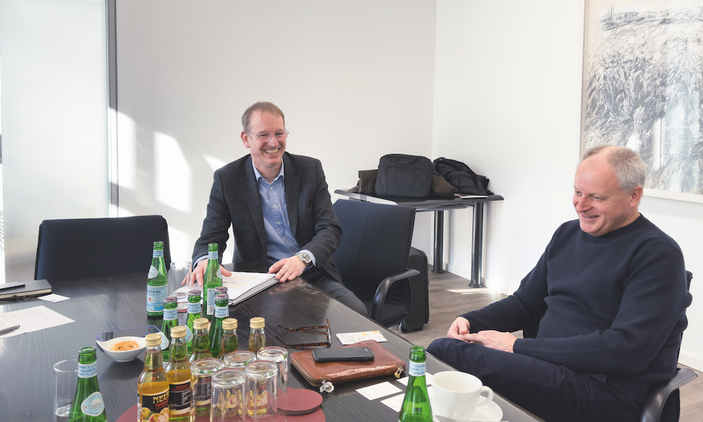 Interview at Meininger Verlag (Photo: Seredenkova)