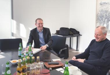 Interview at Meininger Verlag (Photo: Seredenkova)