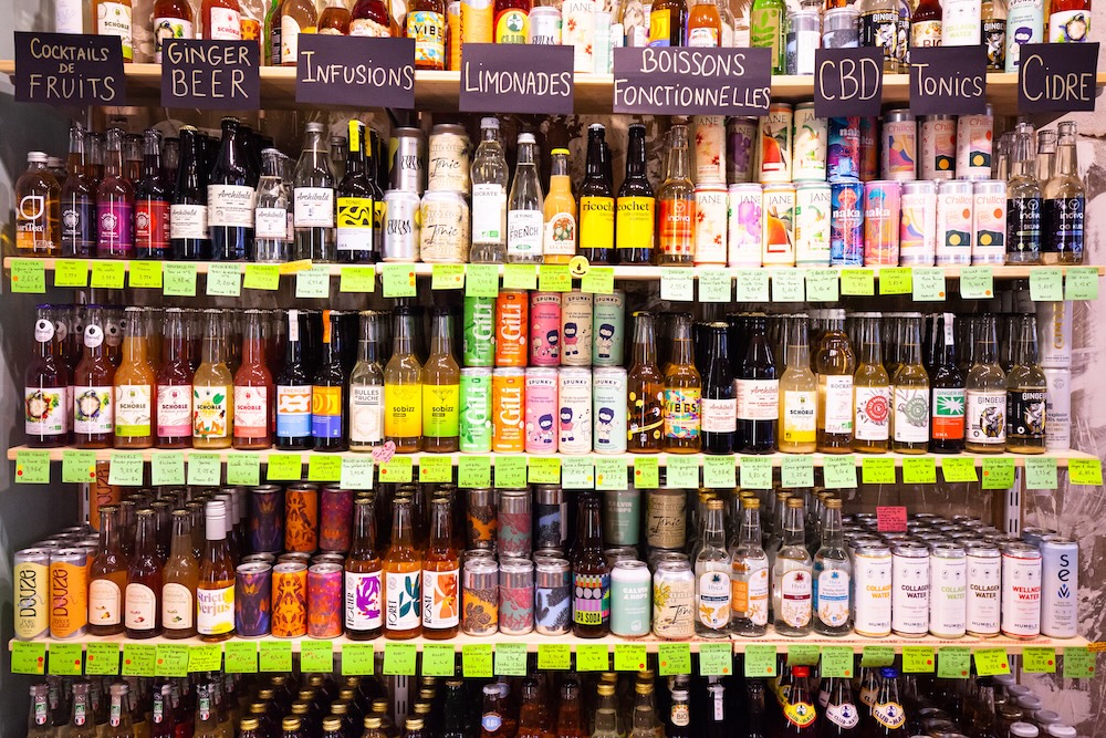Shelves of adult drinks at La Paon qui Boit (Photo: Mathieu Menossi)