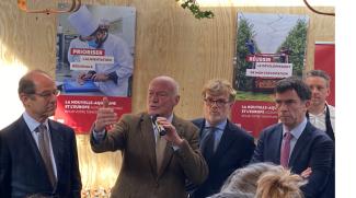 Announcement of the decisions during the press conference (from left to right) Allan Sichel, Alain Rousset, Marc Fresneau, Bernard Farges (Photo: Région Nouvelle-Aquitaine)