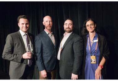 TEXSOM pioneers James Tidwell and Drew Hendricks flanked by their ProWein partners Marius Berleman and Eva Rowe.