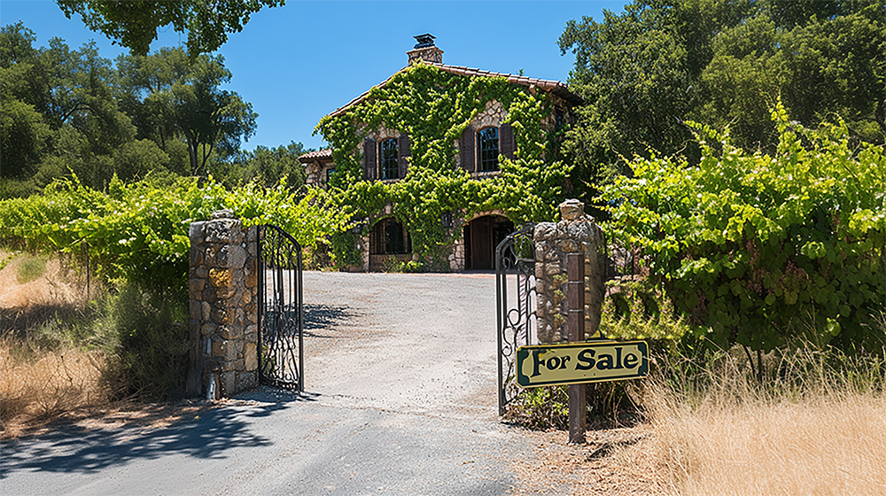 Napa valley winery for sale. Image: Midjourney A!
