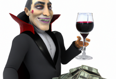 Count Dracula with Dollar Bills