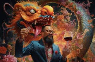 Chinese dragon at a wine tasting (Photo: Midjourney)