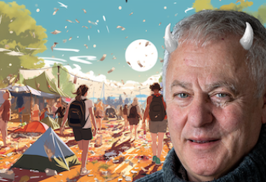 Robert Joseph - the Devil's Advocate - at the festival. Illustration: Midjourney AI