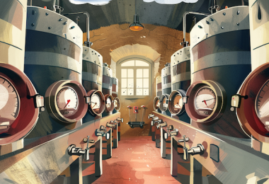 Bordeaux vats - illustration by Midjourney AI