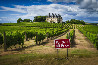 Imaginary Bordeaux vineyard. Image by Midjourney AI
