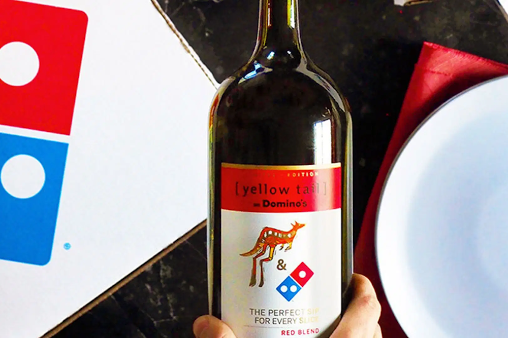 Wine for pizza. Image via Yellow Tail