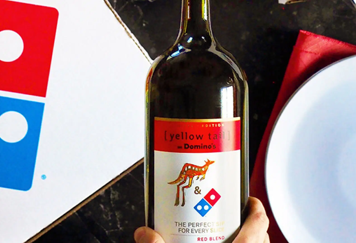 Wine for pizza. Image via Yellow Tail